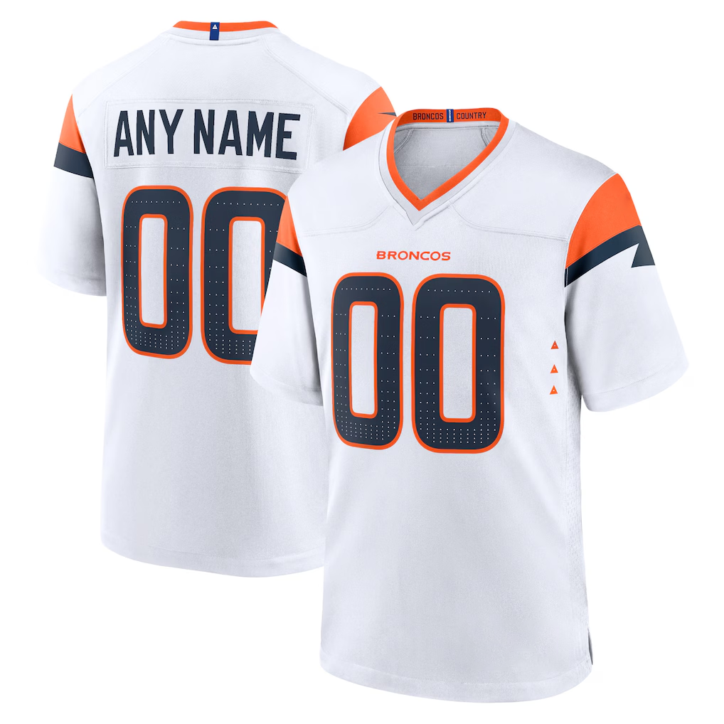 RedF Custom D.Broncos White Game Stitched Jerseys