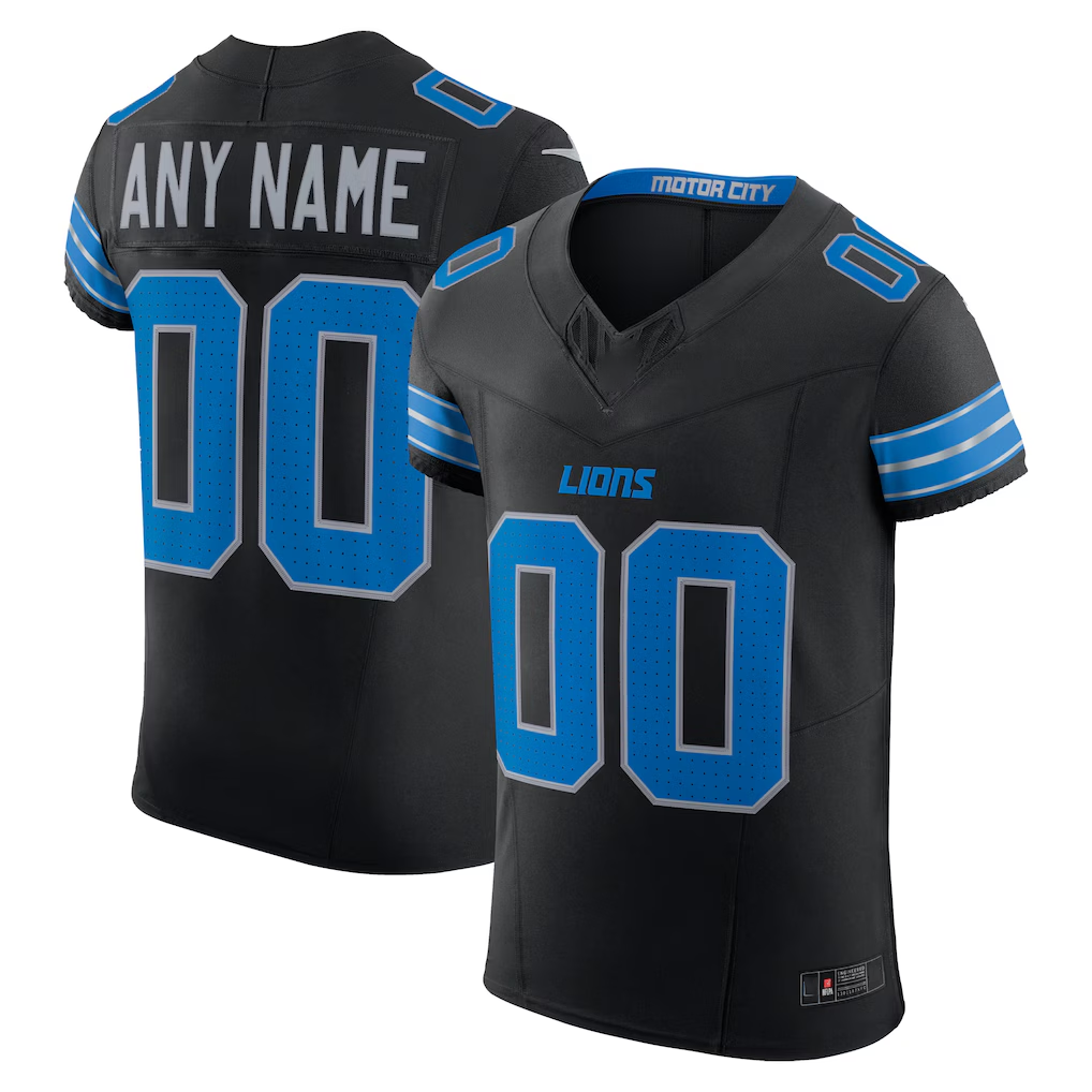 RedF Custom D.Lions Black Alternate Vapor F.U.S.E. Elite Stitched Jerseys