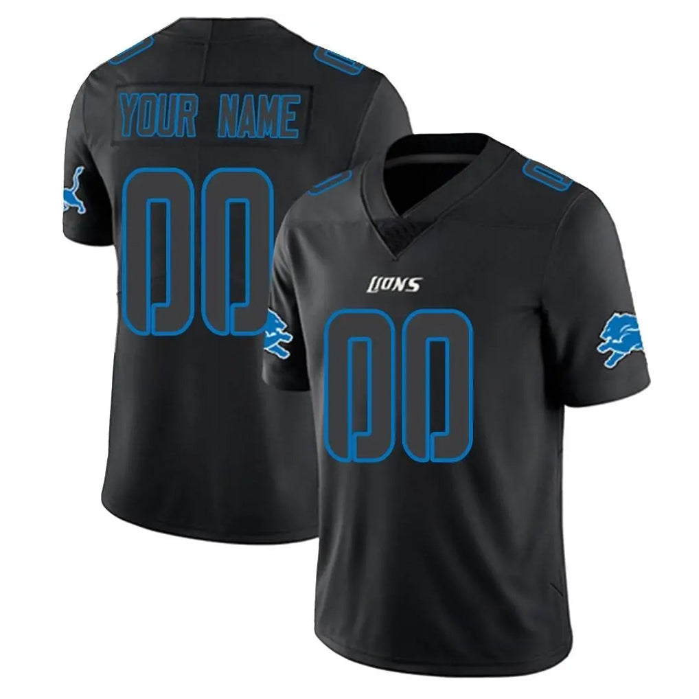 RedF Custom D.Lions Black Impact Limited Home Game Any Name & Numbers Stitched Jerseys