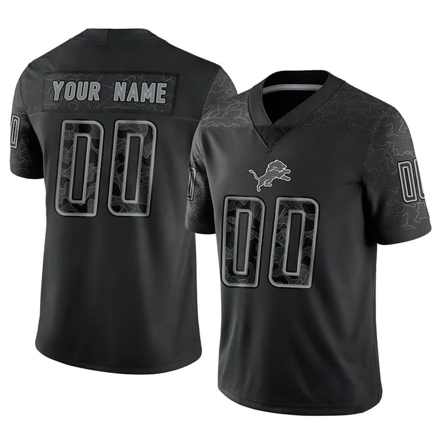 RedF Custom D.Lions Black RFLCTV Limited Stitched Jerseys