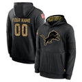 RedF Custom D.Lions Black Salute to Service Hoodies Limited Game Any Name & Numbers Stitched Jerseys