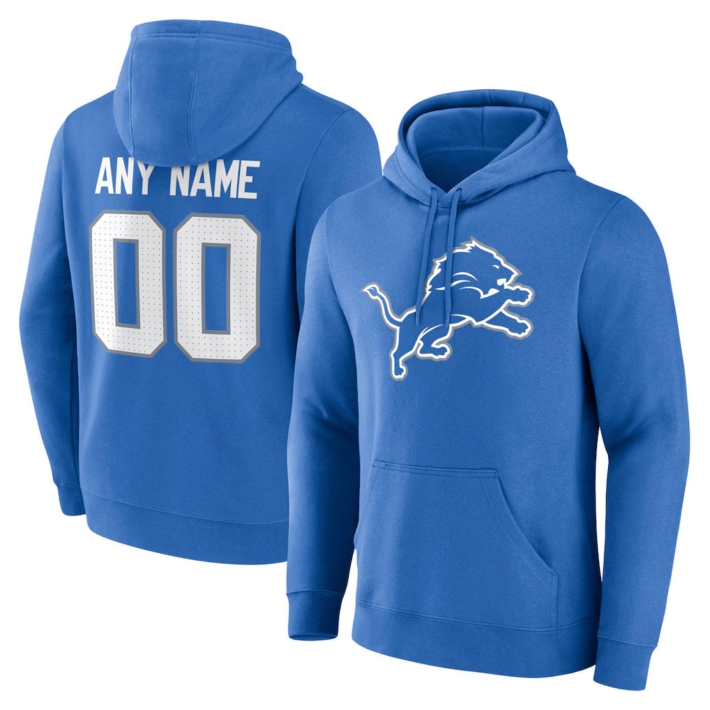 RedF Custom D.Lions Blue Pullover Hoodies Limited Any Name & Numbers Stitched Jerseys