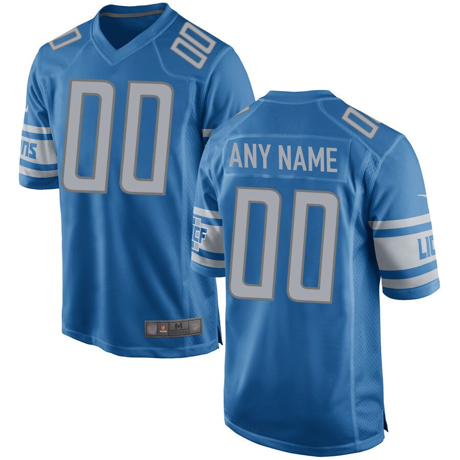 RedF Custom D.Lions Blue Replica Game Stitched Jerseys