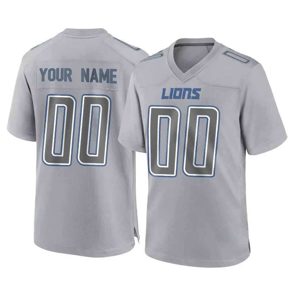 RedF Custom D.Lions Gray Atmosphere Fashion Home Game Any Name & Numbers Stitched Jerseys