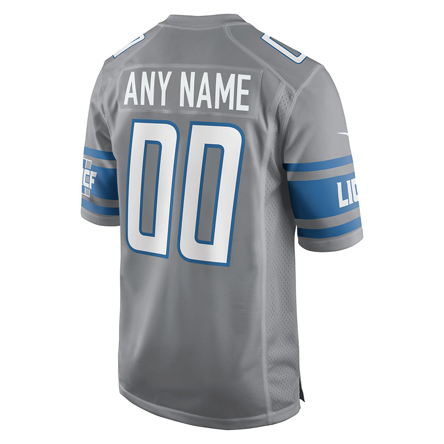 RedF Custom D.Lions Gray Replica Game Stitched Jerseys