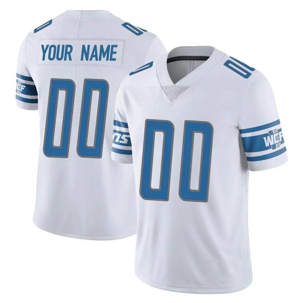 RedF Custom D.Lions White Limited Vapor Untouchable Home Game Any Name & Numbers Stitched Jerseys
