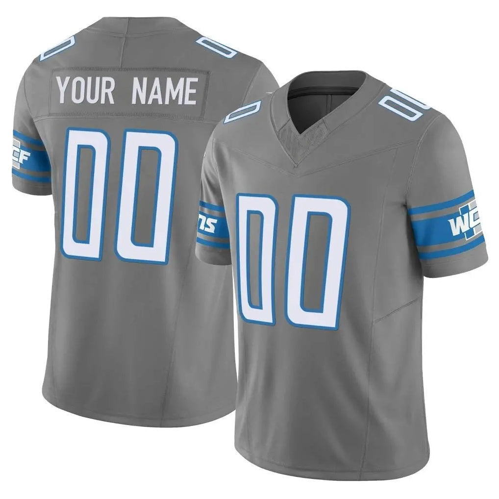 RedF Custom D.Lions Gray Vapor F.U.S.E. Limited Home Game Any Name & Numbers Stitched Jerseys