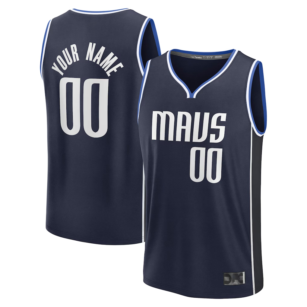RedF Custom D.Mavericks  Navy Fast Break Jerseys - Statement Edition