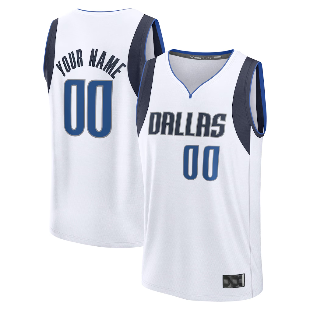 RedF Custom D.Mavericks White Fast Break Jerseys - Association Edition
