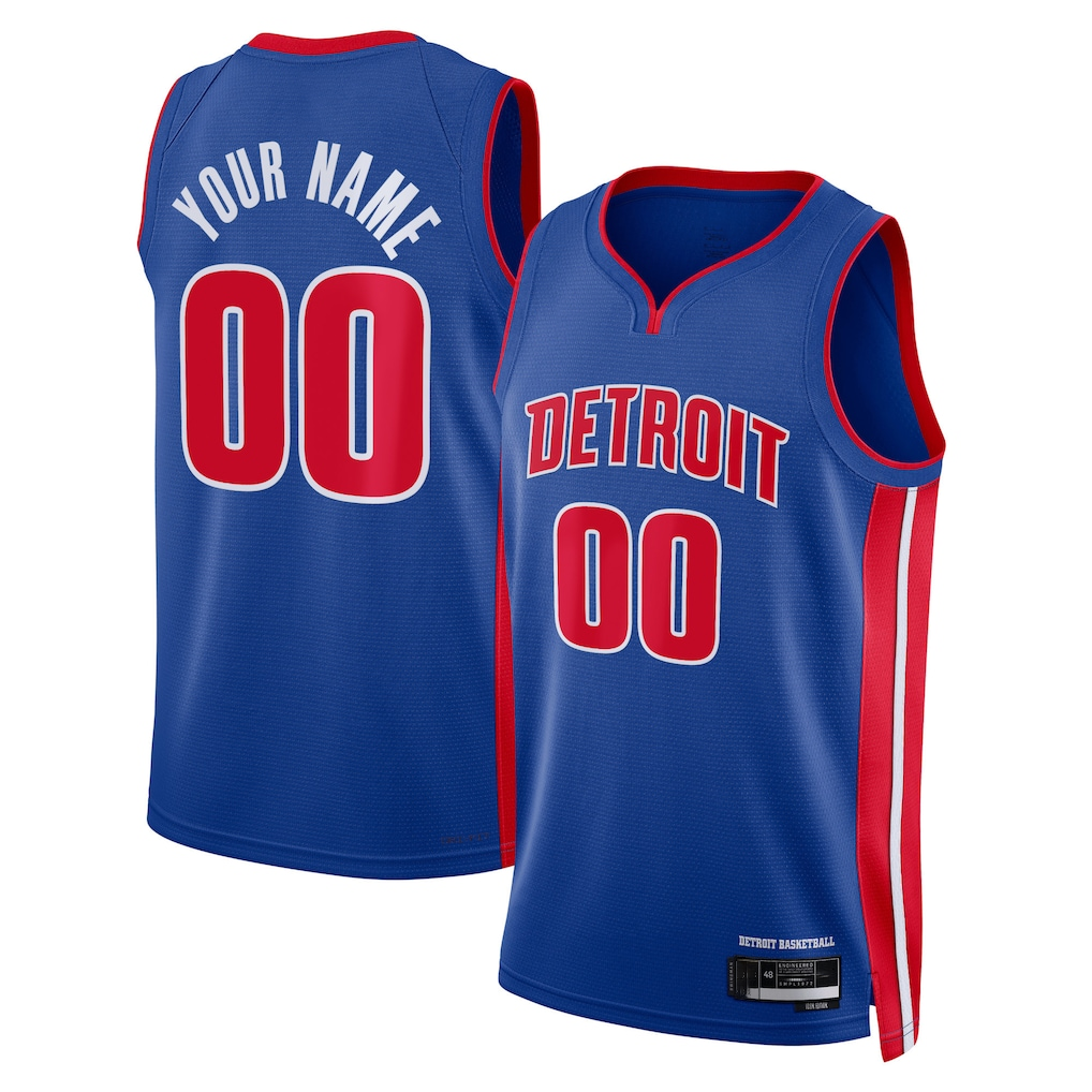 RedFS Custom D.Pistons Blue Swingman Jerseys - Icon Edition