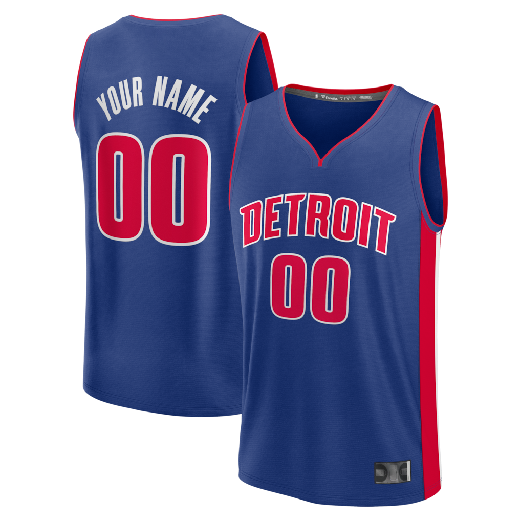 RedFS Custom D.Pistons Blue Fast Break Jerseys - Icon Edition