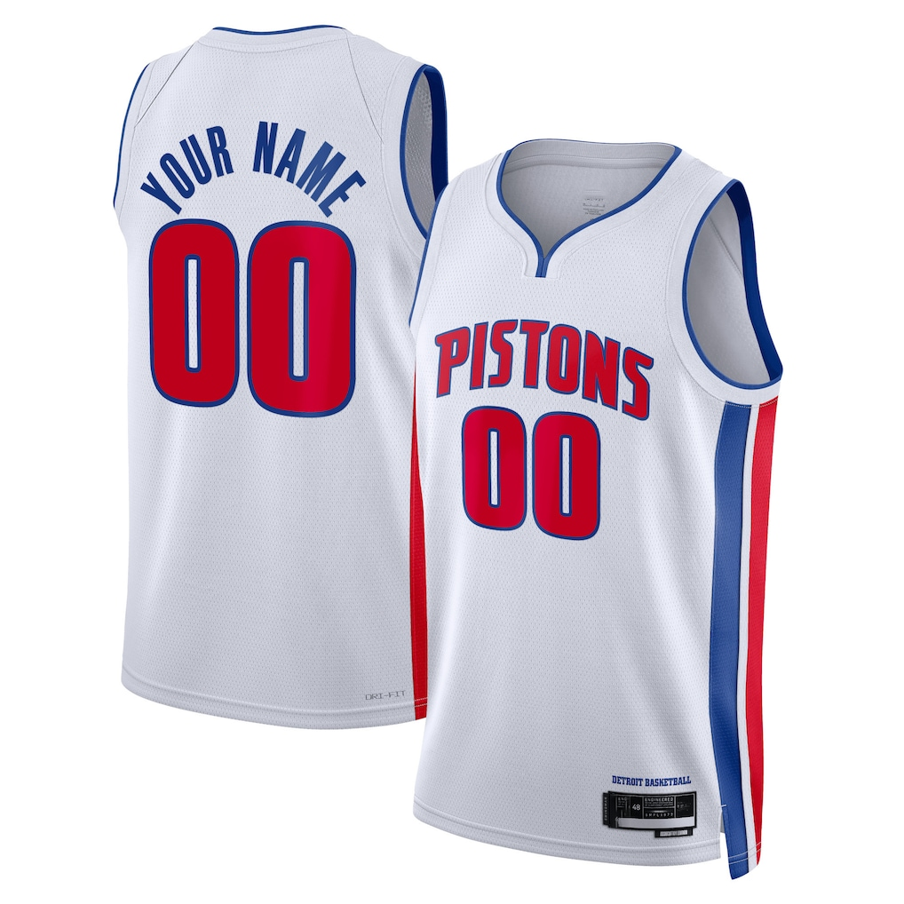 RedFS Custom D.Pistons White Swingman Jerseys - Association Edition