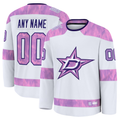 RedF Custom D.Stars White 2024 Hockey Fights Cancer Practice Jerseys