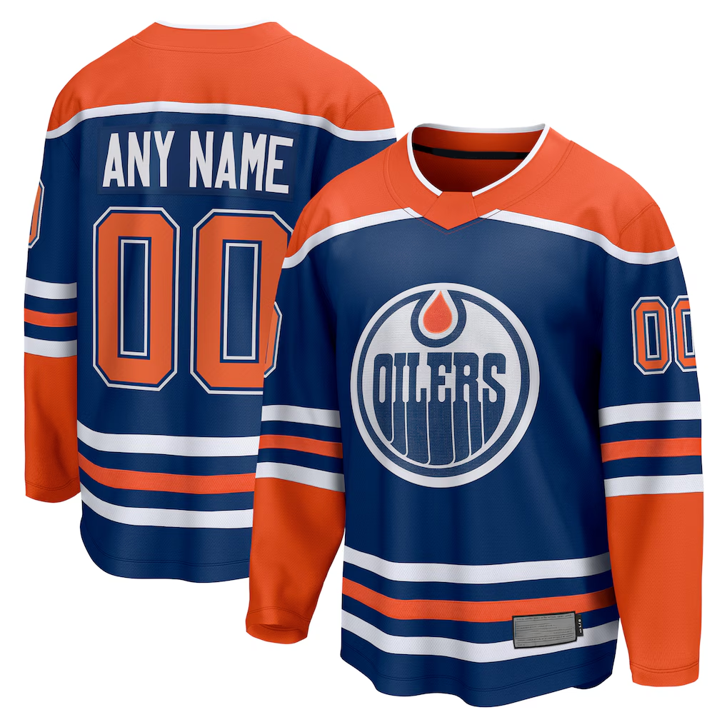 RedF Custom E.Oilers Royal Home Breakaway Jerseys