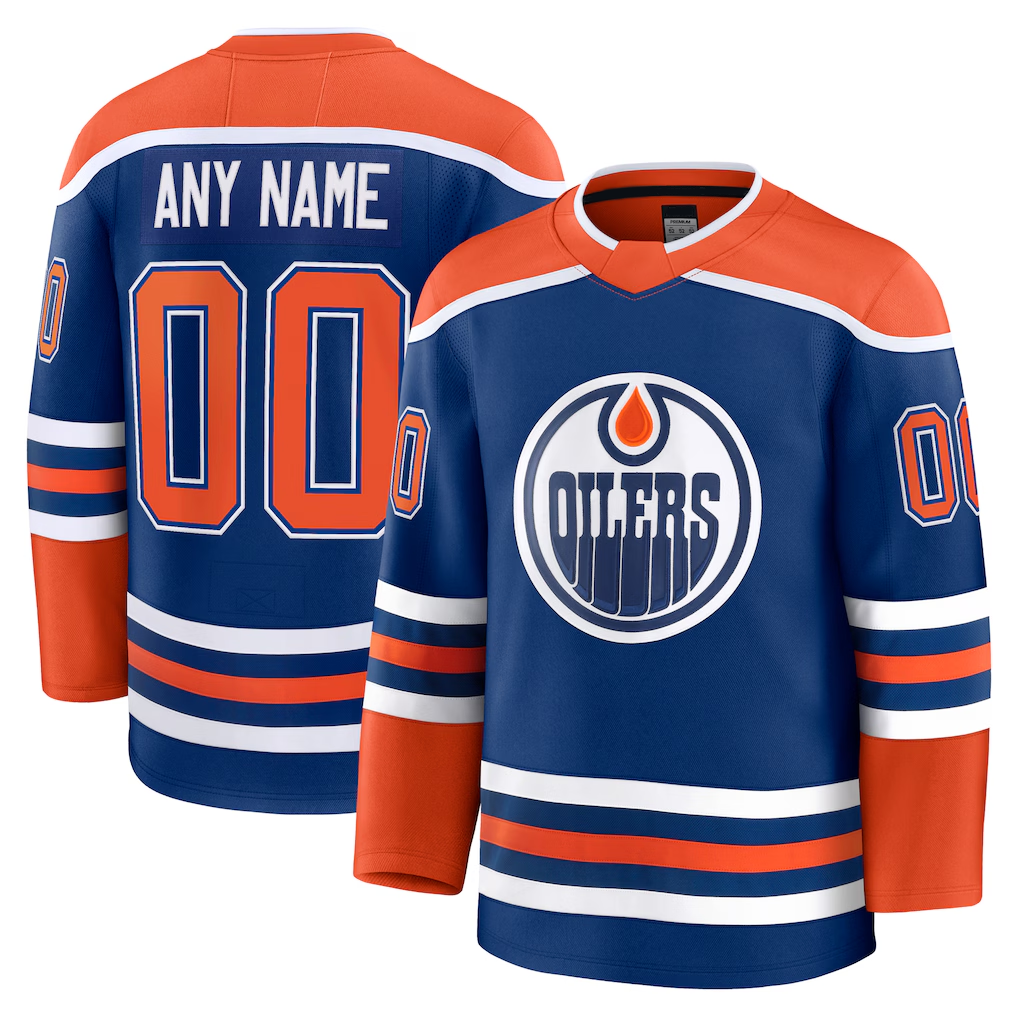 RedF Custom E.Oilers Royal Home Premium Jerseys