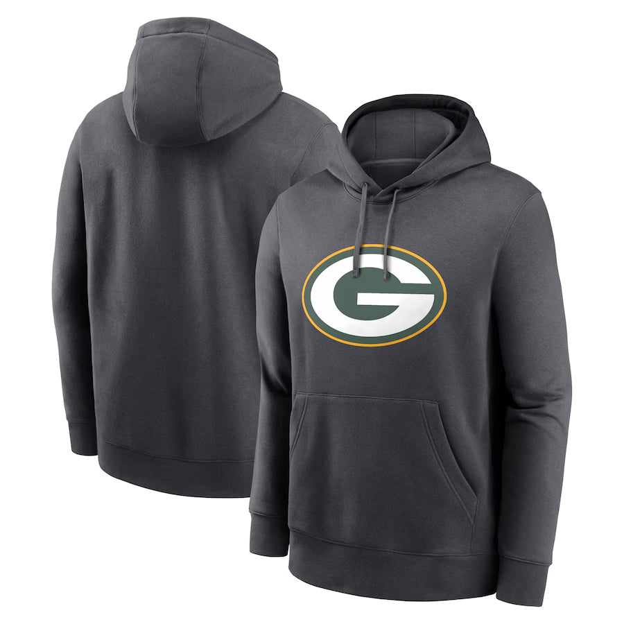 RedF Custom GB.Packers Anthracite Pullover Hoodie Game Stitched Jerseys