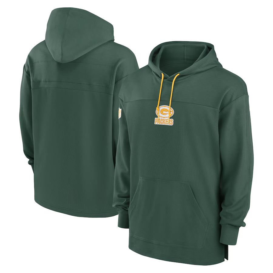 RedF Custom GB.Packers Green Sideline Pullover Hoodie Stitched Jerseys