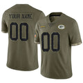 RedF Custom GB.Packers Salute To Service Olive Stitched Jerseys