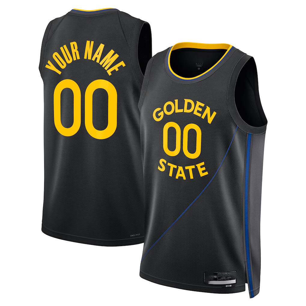 RedF Custom GS.Warriors Black 202425 Swingman Jerseys - Statement Edition