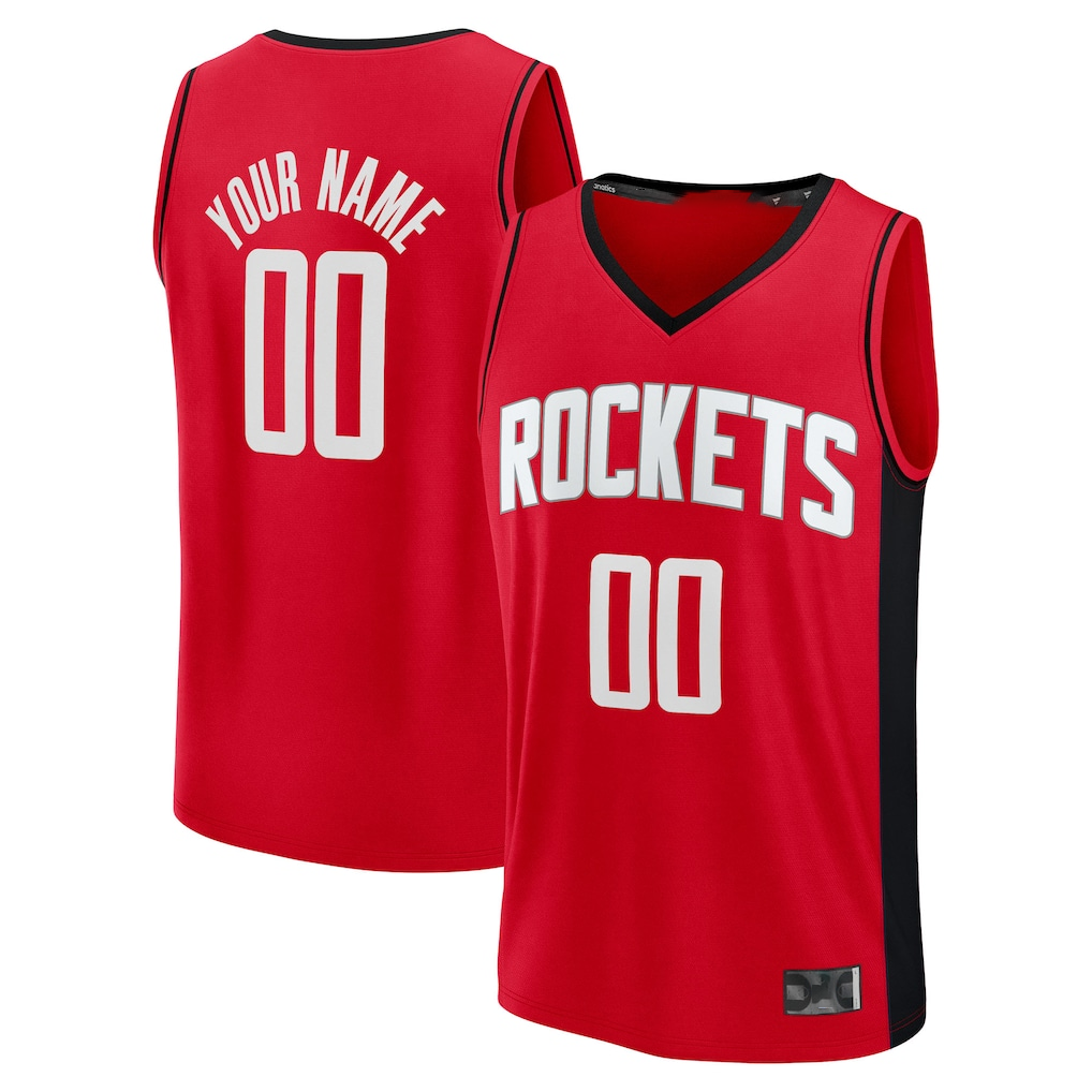 RedF Custom H.Rockets Red Fast Break Stitched Jerseys- Icon Edition