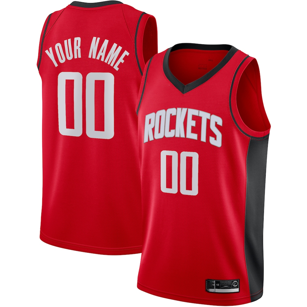 RedF Custom H.Rockets Red Swingman Stitched Jerseys- Icon Edition
