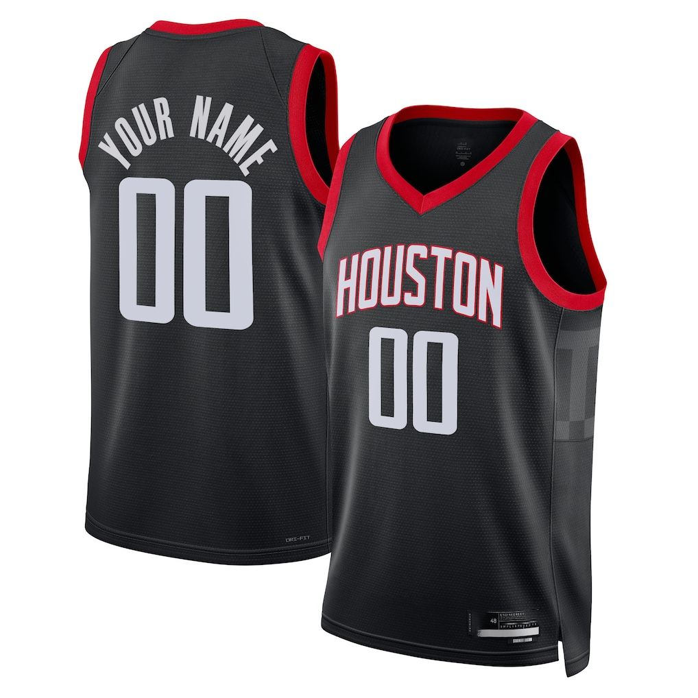 RedF Custom H.Rockets White Swingman Stitched Jerseys- Association Edition