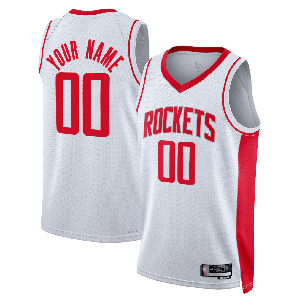 RedF Custom H.Rockets White Swingman Stitched Stitched Jerseys- Association Edition