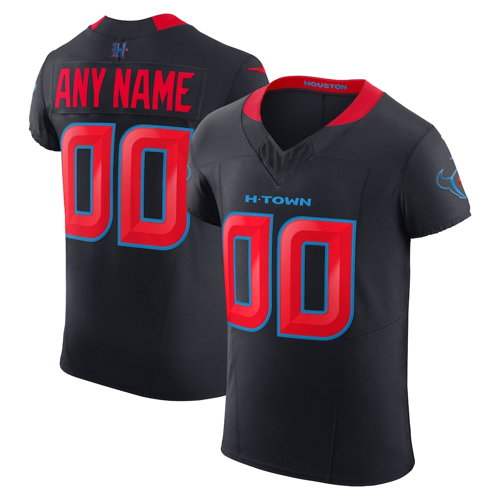 RedF Custom H.Texans Navy Alternate Vapor F.U.S.E. Elite Stitched Jerseys