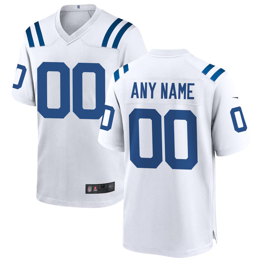 RedF Custom IN.Colts White Replica Home Game Stitched Jerseys