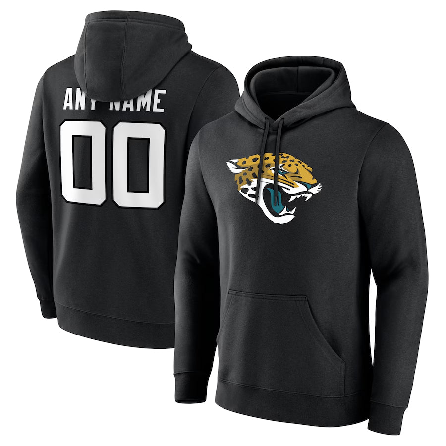 RedF Custom J.Jaguars Black Pullover Hoodie Game Stitched Jerseys