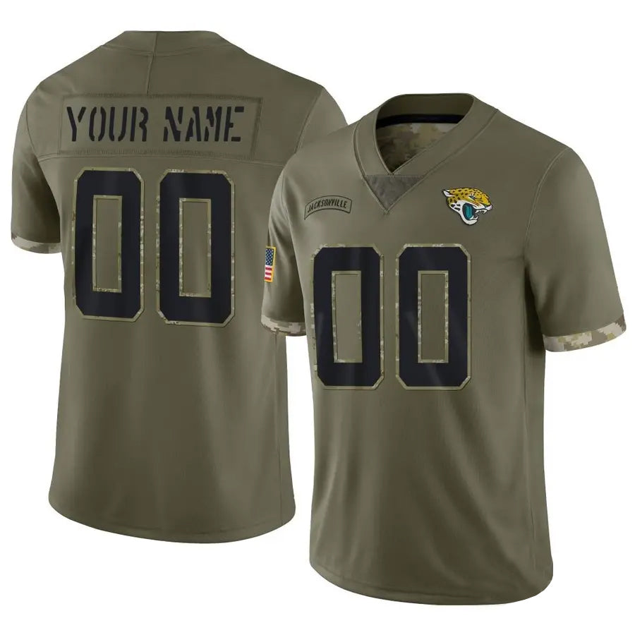 RedF Custom J.Jaguars Olive Salute To Service Limited Stitched Jerseys