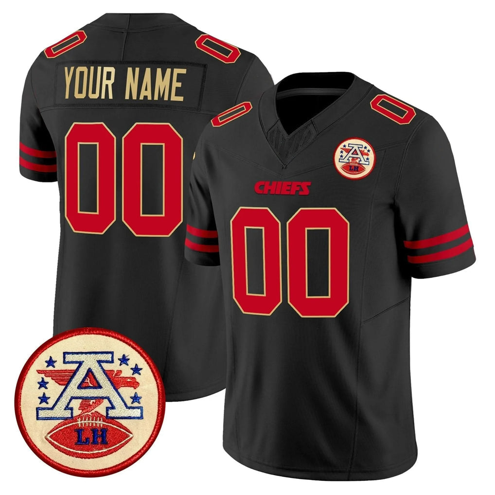 RedF Custom KC.Chiefs Black Limited Vapor F.U.S.E. Home Game Any Name & Numbers Stitched Jerseys
