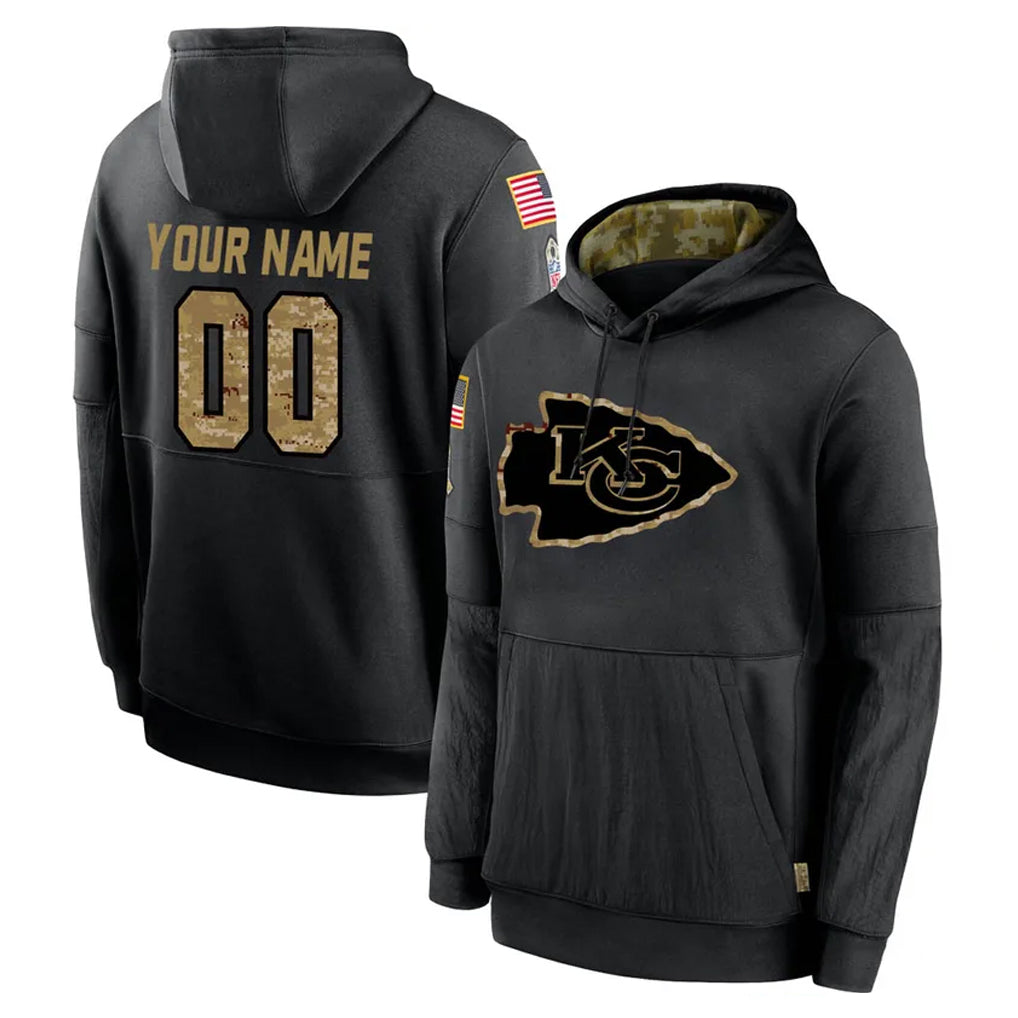 RedF Custom KC.Chiefs Black Salute to Service Hoodies Limited Game Any Name & Numbers Stitched Jerseys