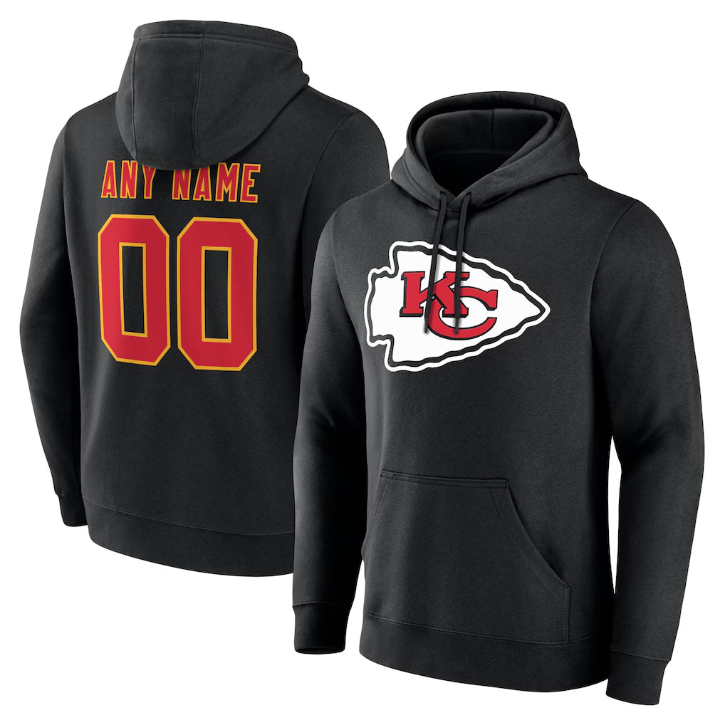RedF Custom KC.Chiefs Gray LoGo Pullover Hoodies Limited Any Name & Numbers Stitched Jerseys