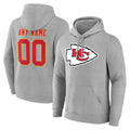 RedF Custom KC.Chiefs Gray Pullover Hoodies Limited Any Name & Numbers Stitched Jerseys