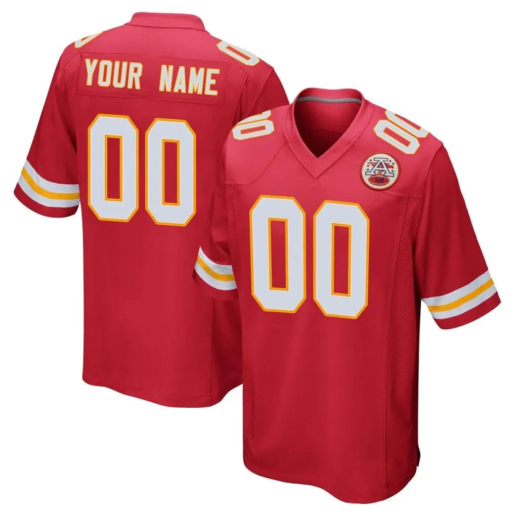 RedF Custom KC.Chiefs Red Home Game Any Name & Numbers Stitched Jerseys