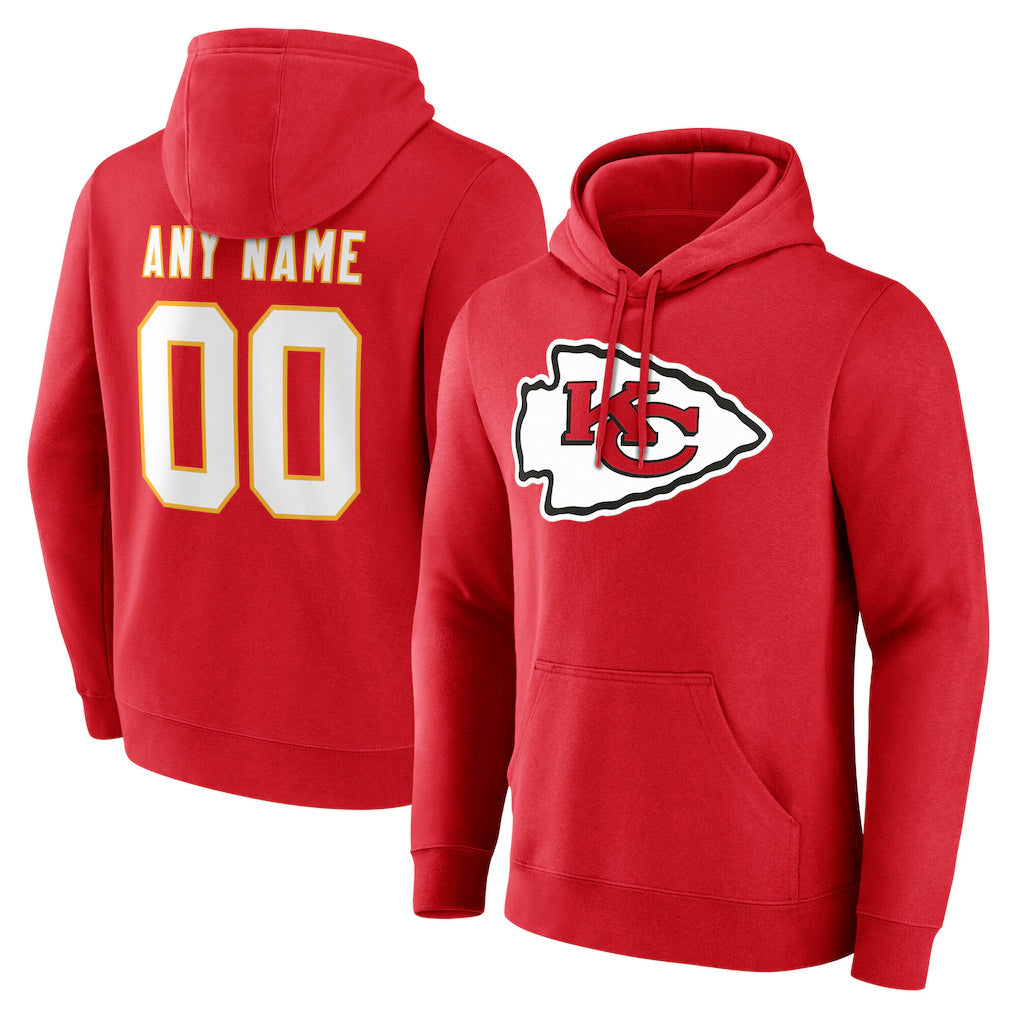RedF Custom KC.Chiefs Red LoGo Pullover Hoodies Limited Any Name & Numbers Stitched Jerseys