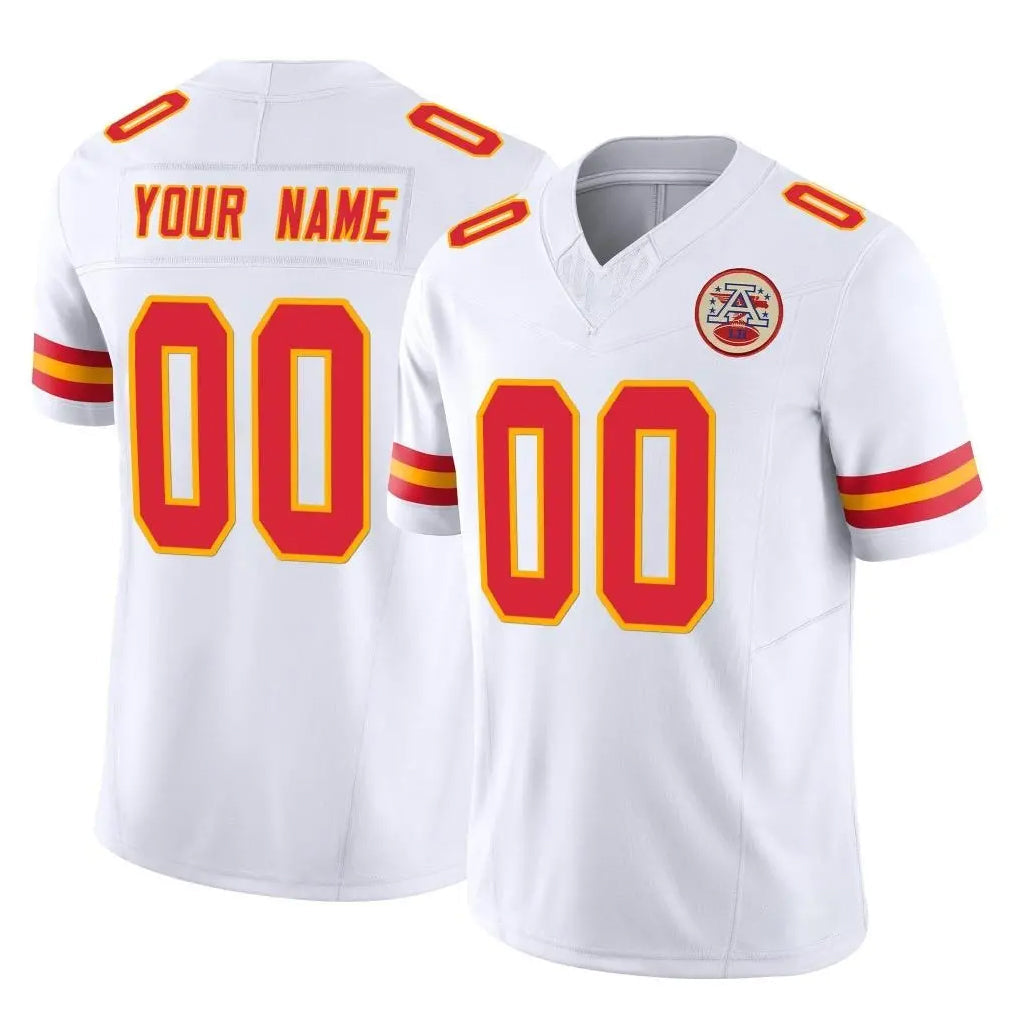 RedF Custom KC.Chiefs White Limited Vapor F.U.S.E. Home Game Any Name & Numbers Stitched Jerseys