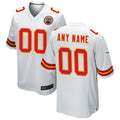 RedF Custom KC.Chiefs White Replica Game Stitched Jerseys