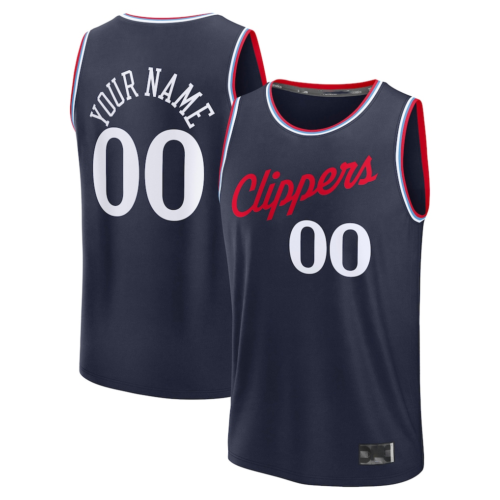 RedF Custom L.Clippers Navy Fast Break Stitched Jerseys- Icon Edition