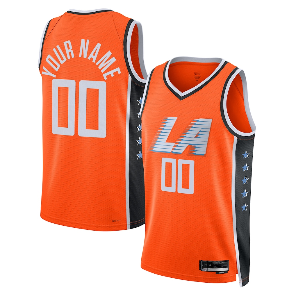 RedF Custom L.Clippers Orange 202526 City Edition Swingman Stitched Jerseys