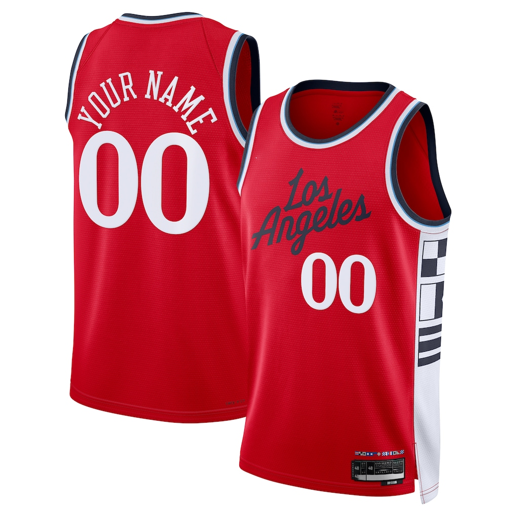 RedF Custom L.Clippers Red 202425 Swingman Stitched Jerseys- Statement Edition
