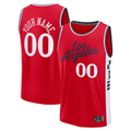 RedF Custom L.Clippers Red Fast Break Stitched Jerseys- Statement Edition
