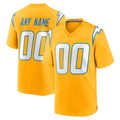 RedF Custom LA.Chargers Gold Alternate Charger Power Game Stitched Jerseys