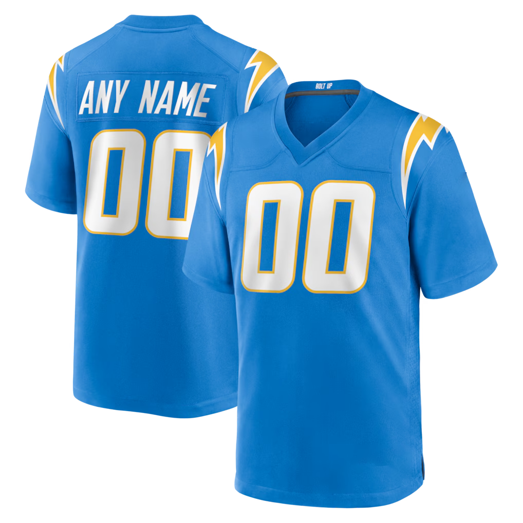 RedF Custom LA.Chargers Los Angeles Chargers Powder Blue Stitched Jerseys