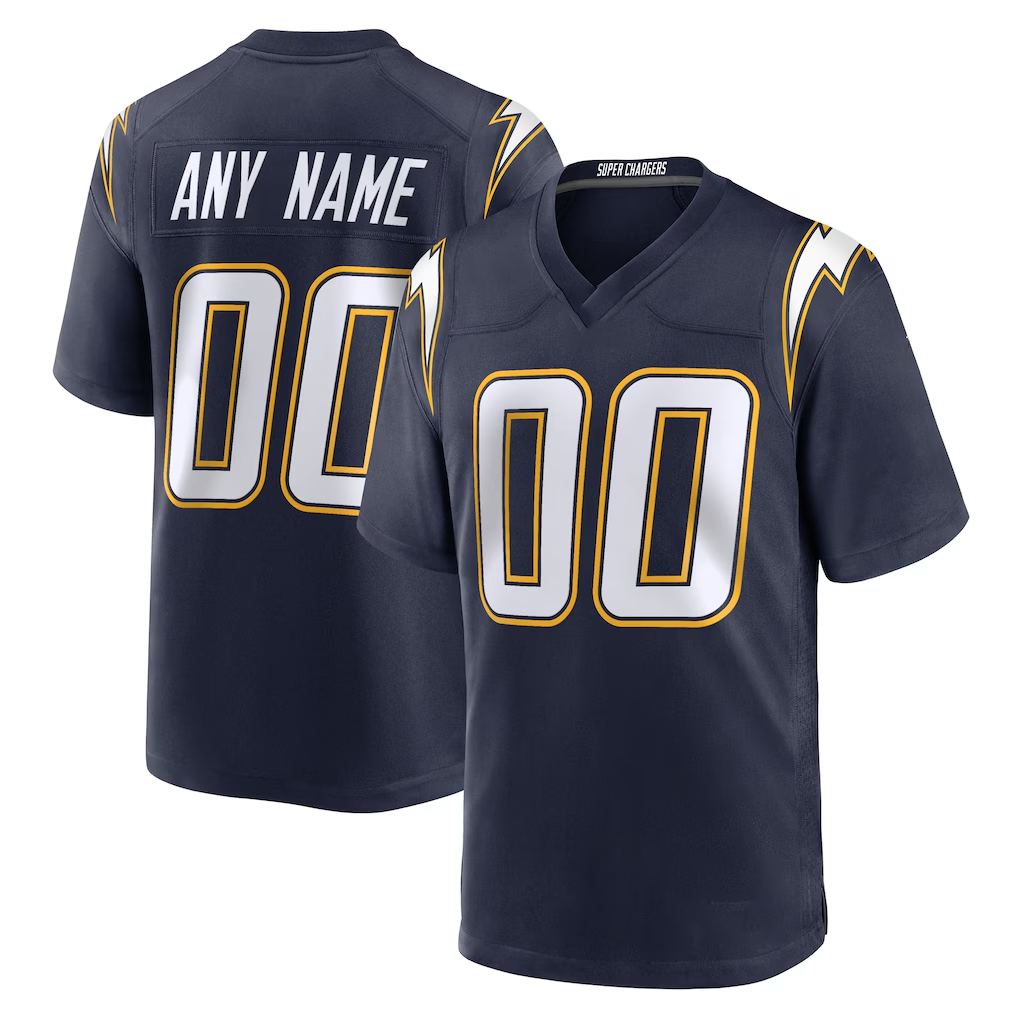 RedF Custom LA.Chargers Navy Alternate Super Chargers Game Stitched Jerseys