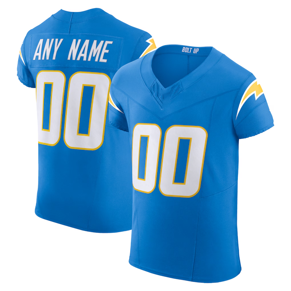 RedF Custom LA.Chargers Powder Blue Vapor F.U.S.E. Elite Stitched Jerseys