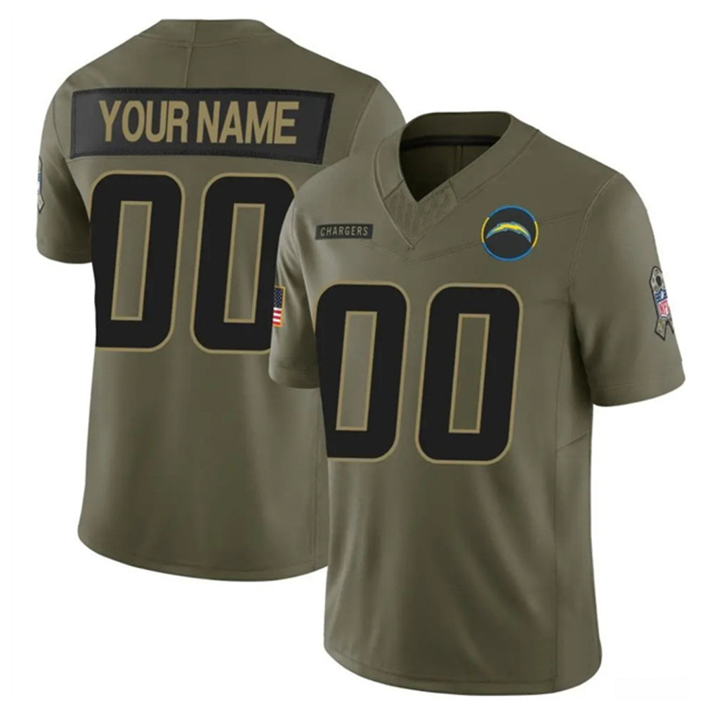 RedF Custom LA.Chargers Salute To Service Olive Limited Stitched Jerseys