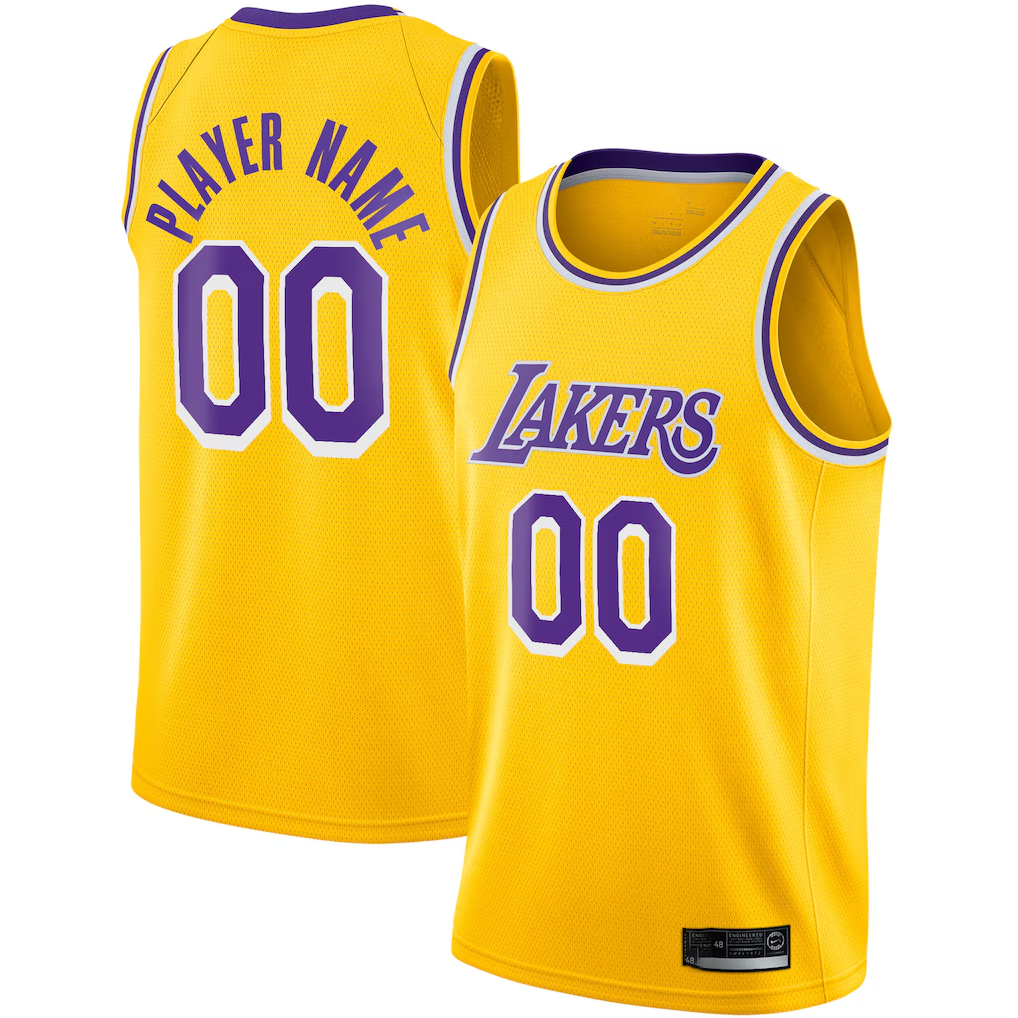 RedF Custom LA.Lakers Gold 202021 Swingman Stitched Jerseys - Icon Edition
