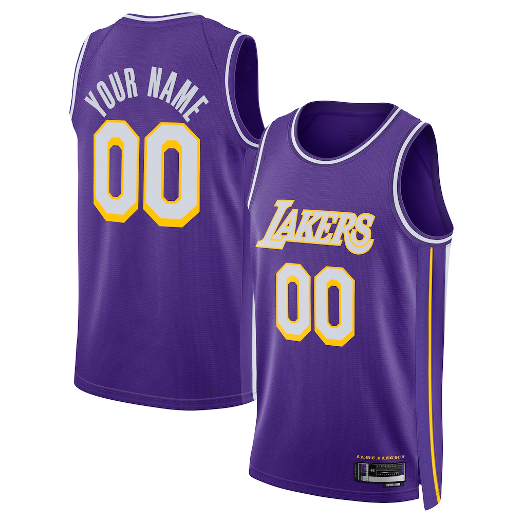 RedF Custom LA.Lakers Purple Swingman Stitched Jerseys - Statement Edition